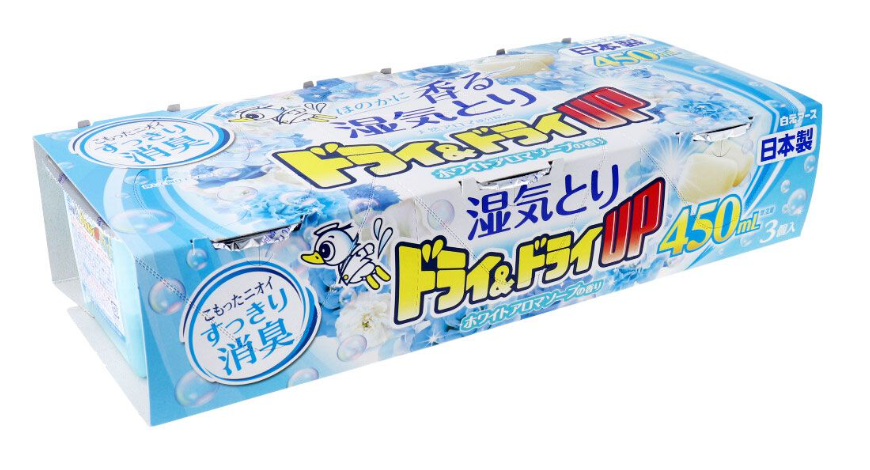 Hakugen Deodorizing Dehumidifier and Desiccant with Fresh and Elegant Bath Fragrance, 450ml x 3 pcs (Can be used in closets, wardrobes, shoe cabinets, under sinks, etc.)
