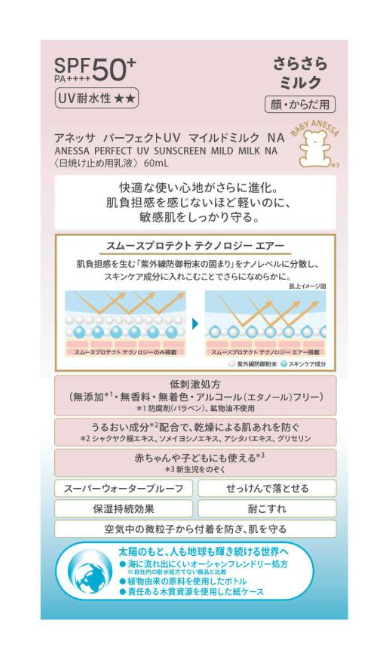 Anessa Perfect UV Mild Milk Sunscreen – Gentle & Lightweight, 60ml