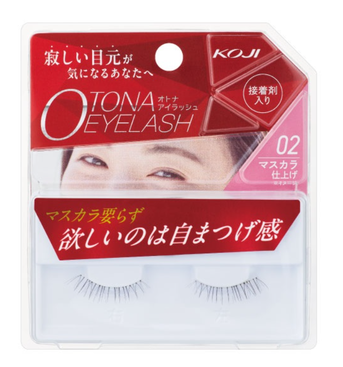 KOJI Adult False Eyelashes 02 / 1 Pair — Ultra-fine, Soft Fibers (Includes Adhesive)