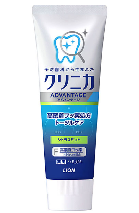 LION Clinica Advantage Toothpaste, Citrus Mint Flavor, Regular Size 130g
