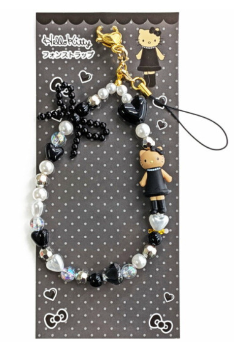 Hello Kitty Phone Strap - Black