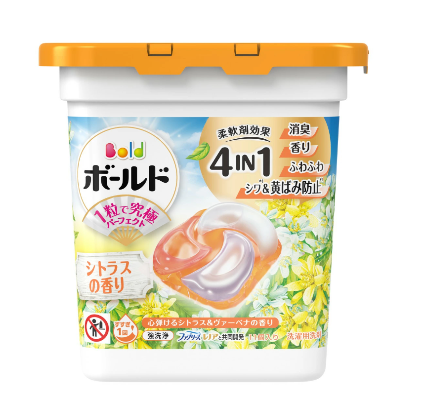 Bao-Kan P&G Bold 4 Go 1 Clothes Washing Ball Citrus Whiplash Grass (Deodorizing Homo Pine Benfang Anti-Wrinkle Anti-Ten Yellow) 11 Cups