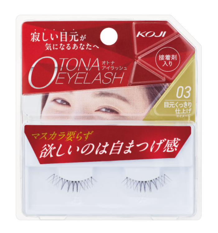 KOJI Adult False Eyelashes 03 / 1 Pair — For a Refined Eye Makeup Look (Includes Adhesive)