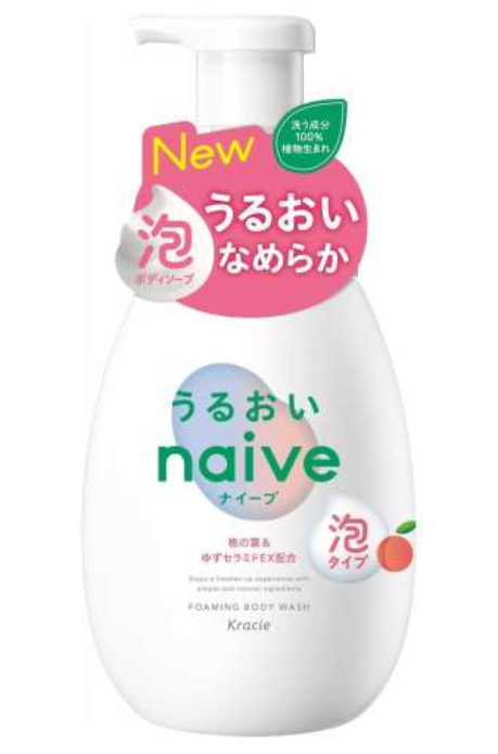 Kracie Naive Foaming Body Wash Moisturizing Type 600mL – Peach
