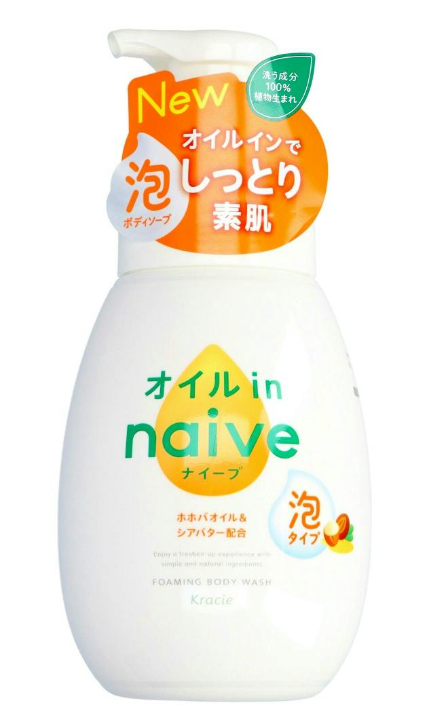 Kracie Naive Foaming Body Wash with Essential Oils 600mL – Sweet White Floral