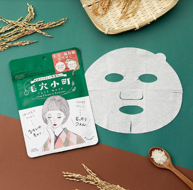 KOSÉ Pore-Kamicho Oil & Moisture Balance Pore Care Sheet Mask – Fragrance-Free, 7pcs