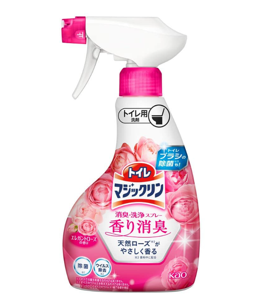 Kao Toilet Bowl Deodorizer and Cleaner Spray 350ml, Elegant Rose Scent